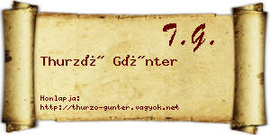 Thurzó Günter névjegykártya